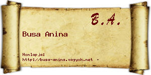 Busa Anina névjegykártya